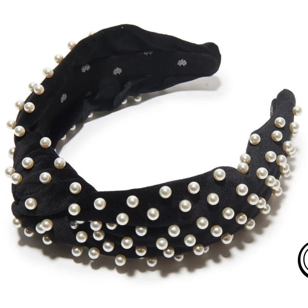 Elegant Black Pearl-Embellished Headband